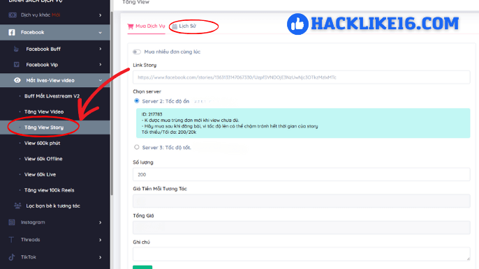 Tăng View Story Facebook Nhanh, Lượt Xem Tin Hiệu Quả Các bước tăng view story Reels Facebook tại HackLike16.com